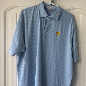 Peter Millar Light Blue Polo with Gold Emblem